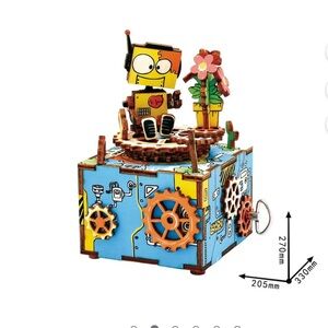Robotime Do it yourself Music Box 3D Wooden Puzzle Over the Rainbow Machinarium